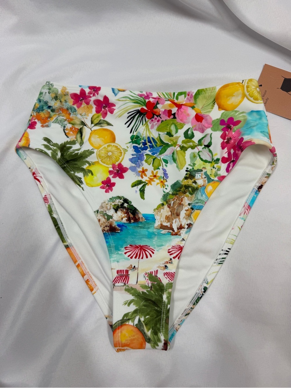 NWT Shade & Shore | High Waist Swim Bottoms Cheeky Printed Women's Size Small